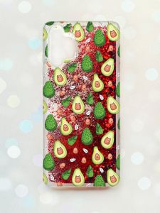 Чохол з плаваючими блискітками Samsung Galaxy A32 Червоний :: Авокадо з котиками (принт 301)