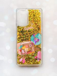 Чохол з плаваючими блискітками на Samsung Galaxy A52 (A525) Золотий :: Настрій подорожувати (принт 329)
