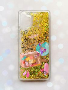 Чохол з плаваючими блискітками Samsung Galaxy A32 Золотий :: Настрій подорожувати (принт 329)
