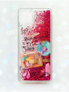 Чохол з плаваючими блискітками Samsung Galaxy A12 Рожевий :: Настрій подорожувати (принт 329)