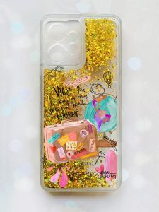 Чохол з плаваючими блискітками Xiaomi Redmi Note 12 4G Золотий :: Настрій подорожувати (принт 329)