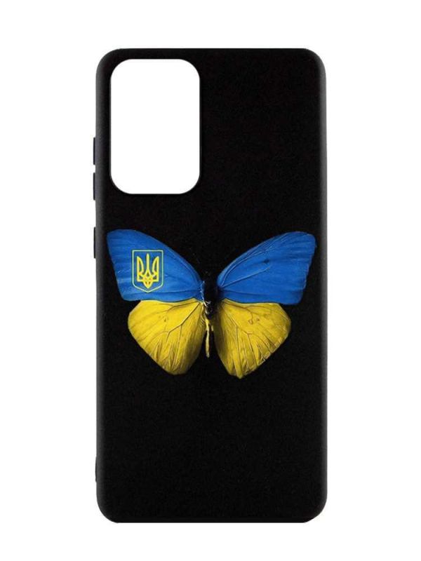Матовий чорний чохол на Samsung Galaxy A52  :: Метелик Україна (принт 255)