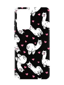 Матовий чорний чохол на Samsung Galaxy A52  :: Лами (принт 95)