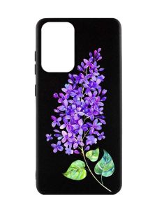 Матовий чорний чохол на Samsung Galaxy A52  :: Гілочка бузку (принт 280)