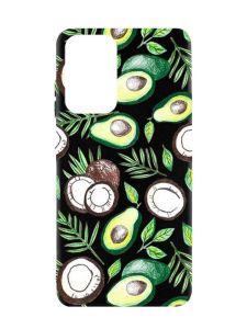 Матовий чорний чохол на Samsung Galaxy A52  :: Авокадо і кокос (принт 303)