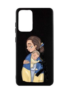 Матовий чорний чохол на Samsung Galaxy A52  :: Мама-захисниця (принт 20)