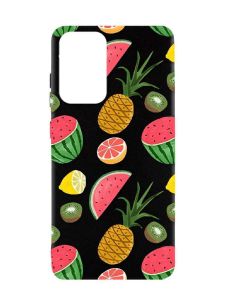 Матовий чорний чохол на Samsung Galaxy A52  :: Фруктовий мікс (принт 347)