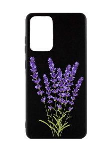 Матовий чорний чохол на Samsung Galaxy A52  :: Лаванда (принт 28)
