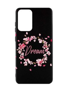 Матовий чорний чохол на Samsung Galaxy A52  :: Віночок з сакури (принт 284)