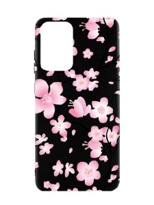 Матовий чорний чохол на Samsung Galaxy A52  :: Квітуча сакура (принт 282)