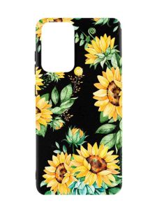 Матовий чорний чохол на Samsung Galaxy A52  :: Соняхи (принт 288)