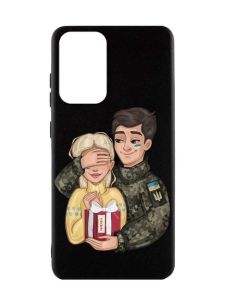 Матовий чорний чохол на Samsung Galaxy A52  :: Подарунок Перемога (патріотичний принт 178)