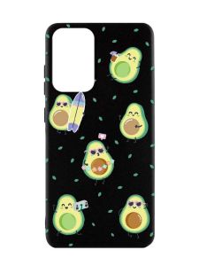 Матовий чорний чохол на Samsung Galaxy A52  :: Авокадо на відпочинку (принт 302)