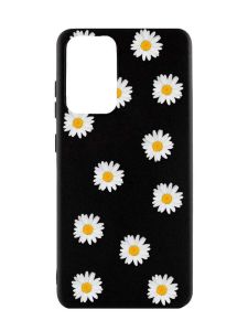 Матовий чорний чохол на Samsung Galaxy A52  :: Фон ромашки (принт 41)