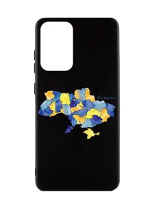 Матовий чорний чохол на Samsung Galaxy A52  :: Карта України (принт 261)
