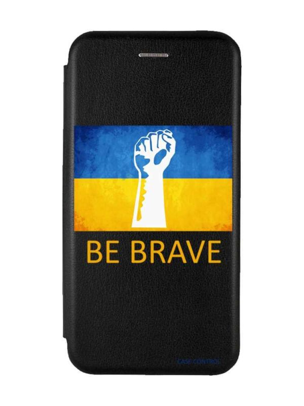Чохол-книжка з малюнком для iPhone 7, 8 Чорний :: Мужність Україна (принт 42)