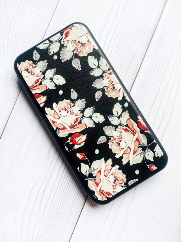 Чохол-книжка з малюнком для iPhone 7, 8 Чорний :: Фон Троянди (принт 273)