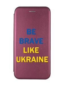 Чохол-книжка з малюнком для Samsung Galaxy S20 FE (G780) Бордовий :: Сміливість (патріотичний принт 5)