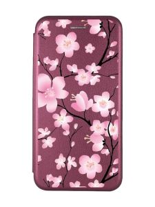 Чохол-книжка з малюнком для Samsung Galaxy S20 FE (G780) Бордовий :: Квітуча сакура (принт 282)