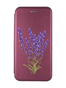 Чохол-книжка з малюнком для Xiaomi Redmi 9C/10A Бордовий :: Лаванда (принт 28)