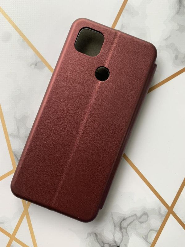 Чохол-книжка з малюнком для Xiaomi Redmi 9C/10A Бордовий :: Українська пара (принт 14)