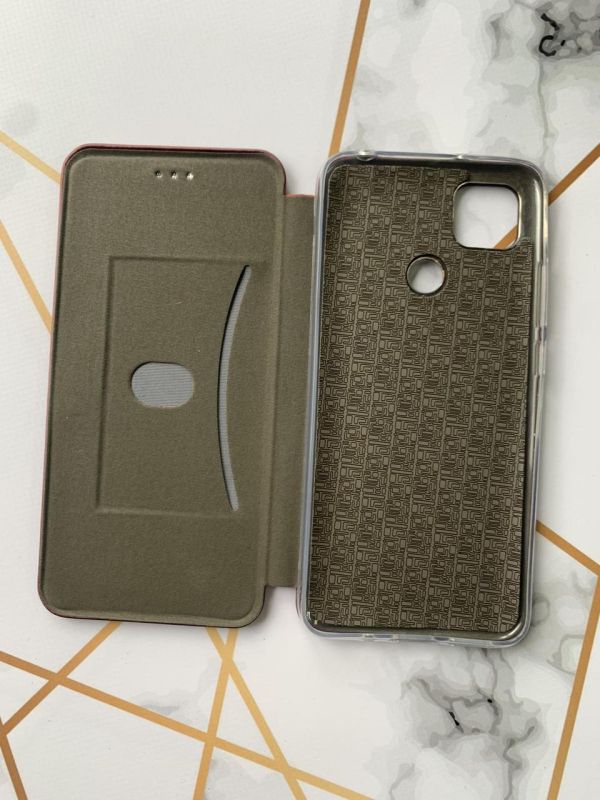 Чохол-книжка з малюнком для Xiaomi Redmi 9C/10A Бордовий :: Українська пара (принт 14)