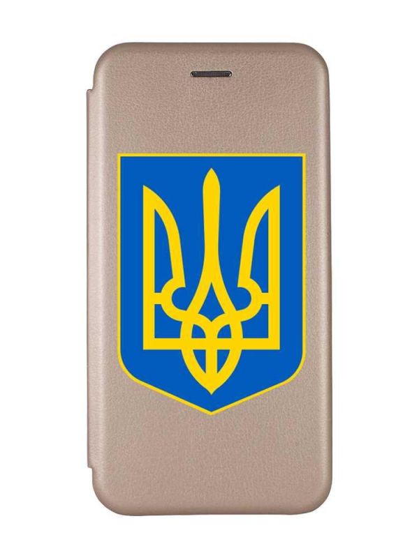 Чохол-книжка з малюнком на Xiaomi Redmi Note 9/10X Золотистий :: Тризуб Україна (принт 256)
