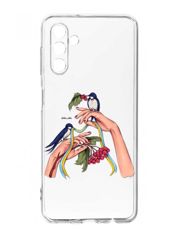 Прозорий чохол на Samsung Galaxy A54 5G / A546 :: Ластівки (принт 15)