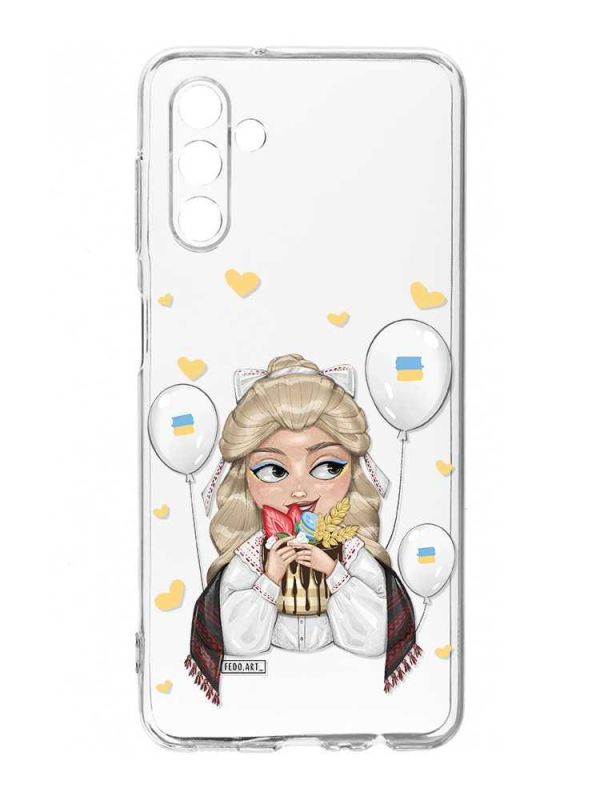 Прозорий чохол на Samsung Galaxy A54 5G / A546 :: Українка з солодощами (принт 175)