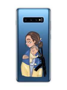 Прозорий чохол на Samsung Galaxy S10 Plus :: Мама-захисниця (принт 20)