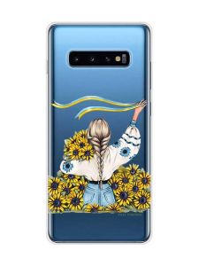 Прозорий чохол на Samsung Galaxy S10 Plus :: Дівчина зі стрічкою (принт 25)