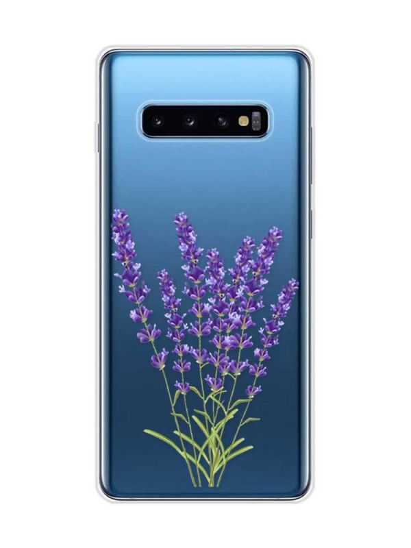 Прозорий чохол на Samsung Galaxy S10 Plus :: Лаванда (принт 28)