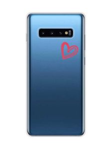 Прозорий чохол на Samsung Galaxy S10 Plus :: Сердечко червоне (принт 46)