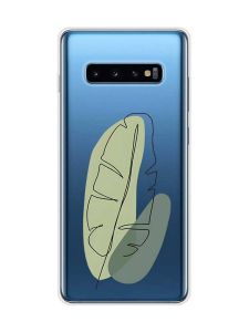 Прозорий чохол на Samsung Galaxy S10 Plus :: Листочок (принт 65)
