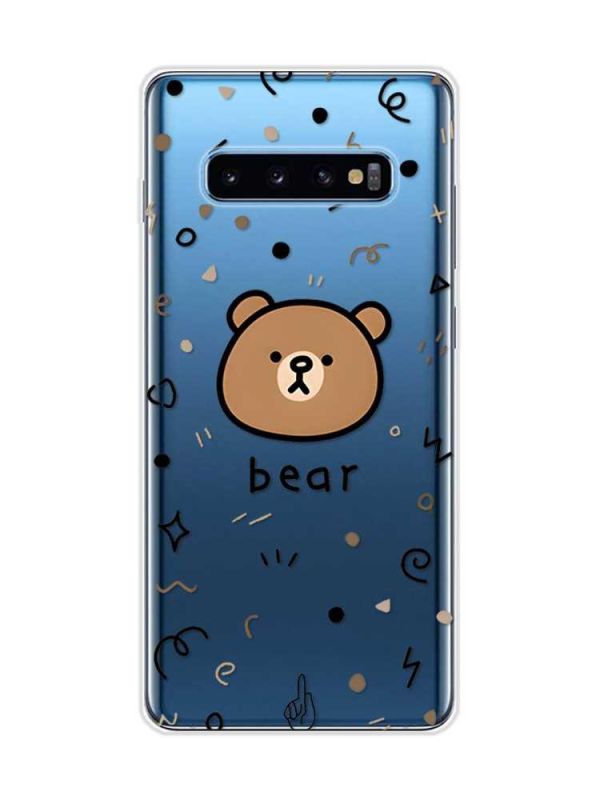 Прозорий чохол на Samsung Galaxy S10 Plus :: Ведмедик (принт 76)