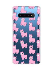 Прозорий чохол на Samsung Galaxy S10 Plus :: Лами рожеві (принт 101)