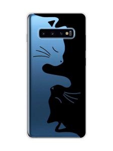 Прозорий чохол на Samsung Galaxy S10 Plus :: Котики (принт 118)