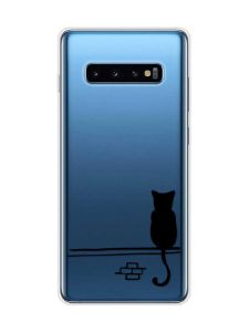 Прозорий чохол на Samsung Galaxy S10 Plus :: Кіт (принт 130)