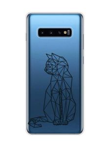 Прозорий чохол на Samsung Galaxy S10 Plus :: Котик (принт 124)
