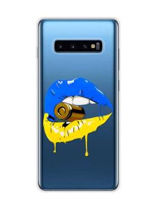 Прозорий чохол на Samsung Galaxy S10 Plus :: Губи і патрон (принт 264)