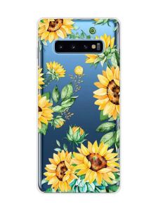 Прозорий чохол на Samsung Galaxy S10 Plus :: Соняхи (принт 288)