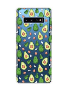 Прозорий чохол на Samsung Galaxy S10 Plus :: Авокадо з котиками (принт 301)