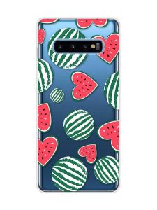 Прозорий чохол на Samsung Galaxy S10 Plus :: Кавуни сердечка (принт 343)