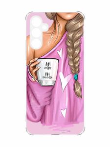 Чохол з потовщеними кутами на Samsung Galaxy A34 5G :: Дівчина з кавою (принт 58)