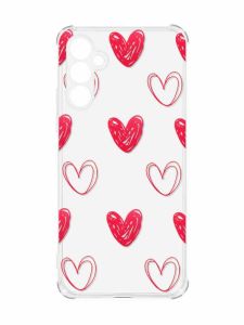 Чохол з потовщеними кутами на Samsung Galaxy A34 5G :: Сердечка червоні (принт 77)
