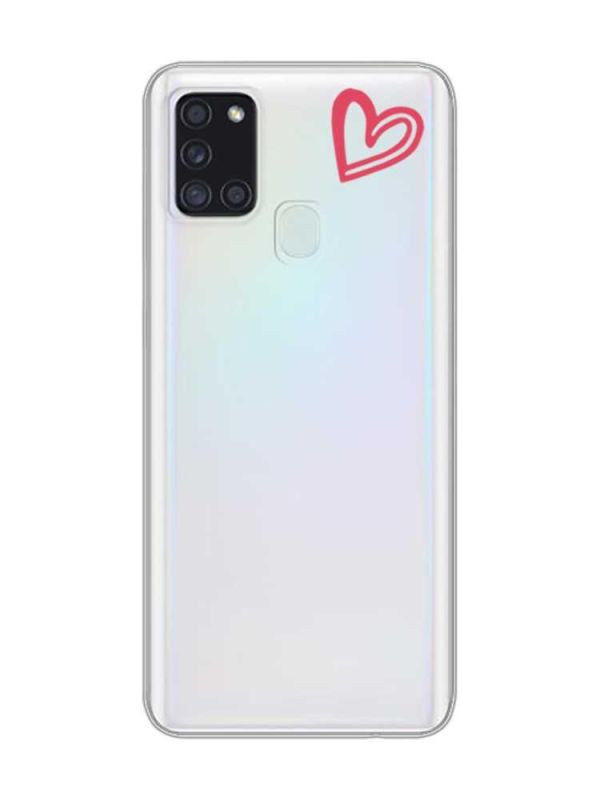 Прозорий чохол на Samsung Galaxy A21s  :: Сердечко червоне (принт 46)