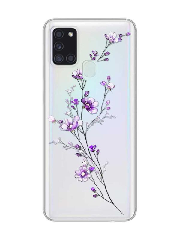 Прозорий чохол на Samsung Galaxy A21s  :: Гілочка квітів (принт 278)