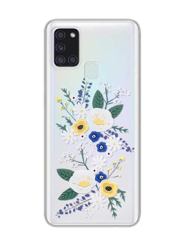 Прозорий чохол на Samsung Galaxy A21s  :: Квіти. Акварель (принт 271)