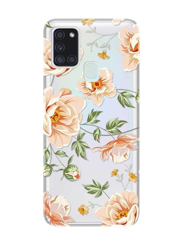 Прозорий чохол на Samsung Galaxy A21s  :: Квіти пастельні (принт 277)