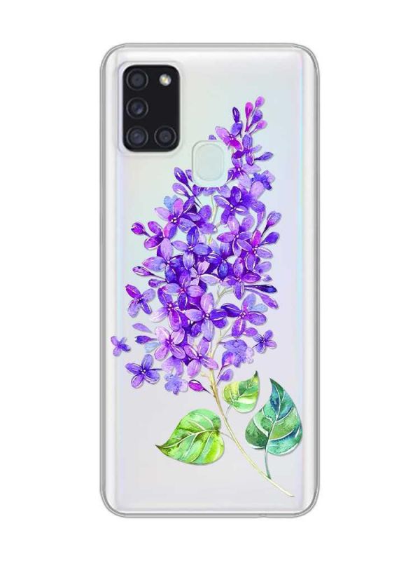 Прозорий чохол на Samsung Galaxy A21s  :: Гілочка бузку (принт 280)